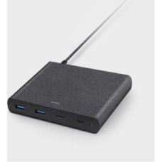 Uniq Adapteris UNIQ  UNIQ Ład. siec. HUB Surge 90W czarny /charcoal black 2xUSB Quick Charge 3.0 + 2xUSB-C PD 3.0 (LITHOS Collective)