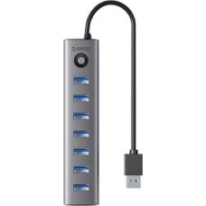 Orico Cits mobilo telefonu aksesuārs Orico  Orico CL7U USB-C to 7x USB 3.0 Hub Adapter (gray)