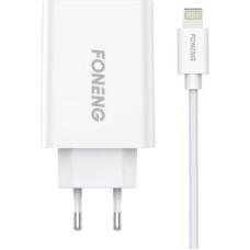 Foneng Adapteris Foneng  Fast charger Foneng 1x USB EU43 + USB Lightning cable