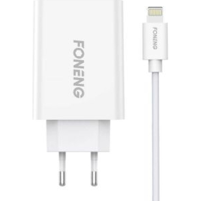 Foneng Adapteris Foneng  Fast charger Foneng 1x USB EU43 + USB Lightning cable