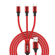 Ilike Kabelis iLike  Charging Cable 3 in 1 CCI02 Red