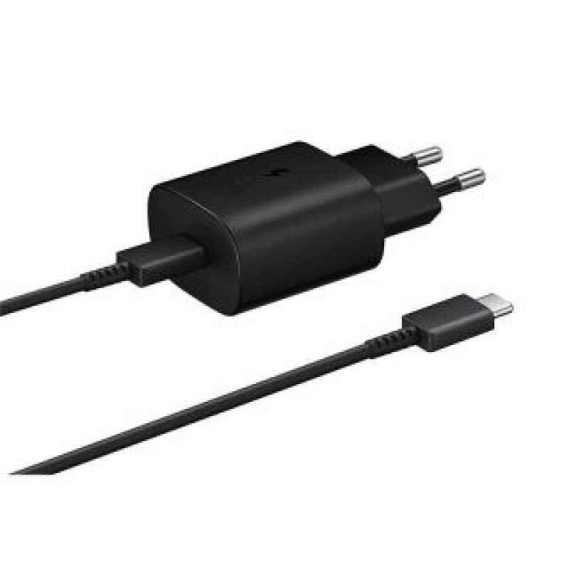 Samsung Adapteris Samsung  EP-TA800EBE + EP-DG980BBE Samsung 25W Travel Charger + USB-C/USB-C Data Cable Black (OOB Bulk)