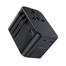 Choetech Adapteris Choetech  Choetech gaN 2 x USB Type C / USB 65W Power Delivery Fast Charger Black (PD5009-BK)