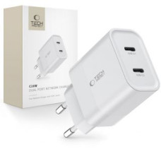 Tech-Protect Adapteris Tech-Protect  Tech-Protect C20W mains charger 2x USB-C PD 20W - white