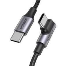 Ugreen Kabelis Ugreen  Ugreen US334 70645 USB-C (angled) / USB-C (straight) cable 100W PD 2m - black