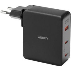 Aukey Adapteris Aukey  Wall charger Aukey PA-B7O, 1xUSB-A, 2xUSB-C, 140W GaN (black)