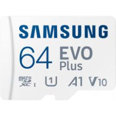 Samsung Atmiņas kartes Samsung  | MicroSD Card | EVO Plus | 64 GB | microSDXC Memory Card | Flash memory class U1, V10, A1