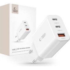 Tech-Protect Adapteris Tech-Protect  Tech-Protect NC30W network charger 2x USB-C PD 30W / USB-A QC 3.0 - white