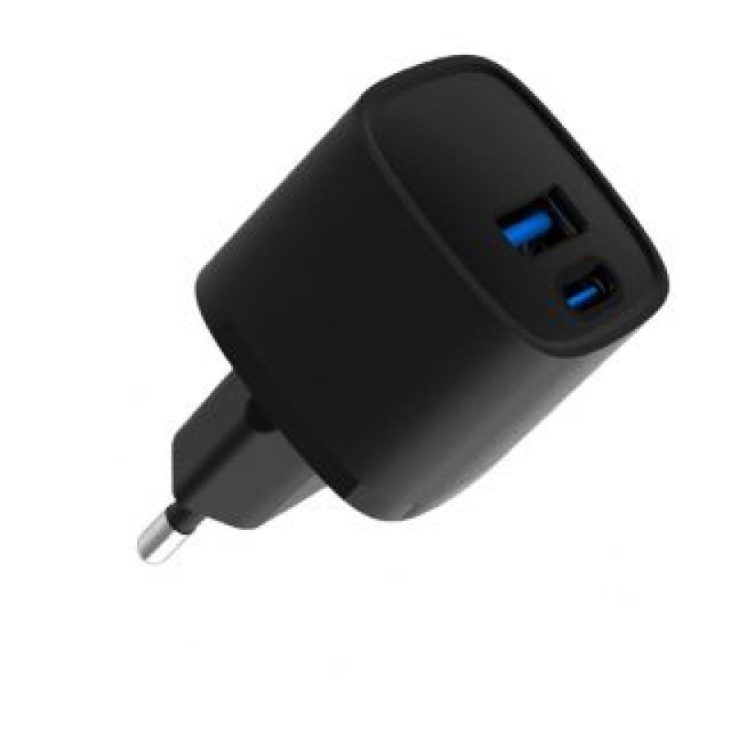 Evelatus Adapteris Evelatus  USB-A and USB-C 30W Max / EU charger Black