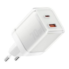 Essager Adapteris Essager  Wall charger Yueqi 70W GaN USB-C + USB-A (white)