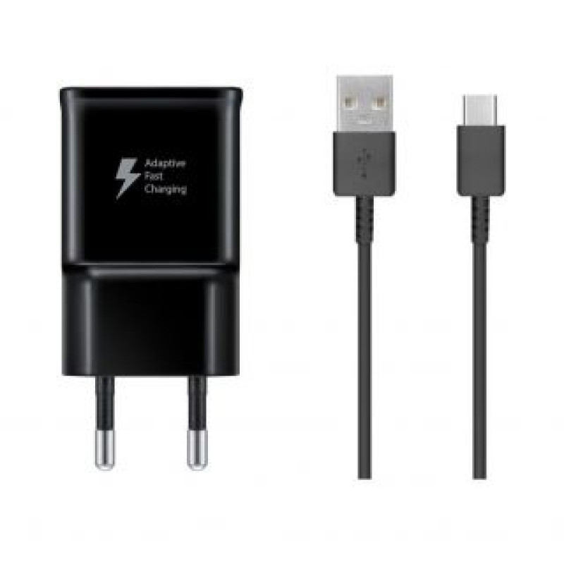 Samsung Adapteris Samsung  EP-TA200EBE + EP-DG970BBE Samsung 15W Travel Charger + USB-C Data Cable Black (OOB Bulk)