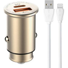 Ldnio Auto lādētāji LDNIO  LDNIO C506Q USB, USB-C Car charger + Lightning Cable