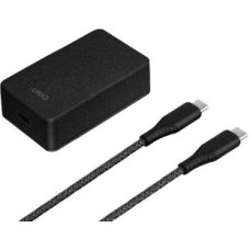 Uniq Adapteris UNIQ  UNIQ Ład. siec. Versa Slim  USB-C PD 18W + kabel USB-C na USB-C czarny/charcoal black (LITHOS Collective)