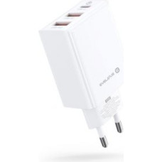 Evelatus Adapteris Evelatus  Evelatus Travel Charger EU Wall 3 Ports 32W USB-C / USB-A2 ETC06 White