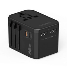 Choetech Adapteris Choetech  Choetech PD6045 USB-C USB-A 45W GaN Travel Charger with US EU UK AU Plugs - Black