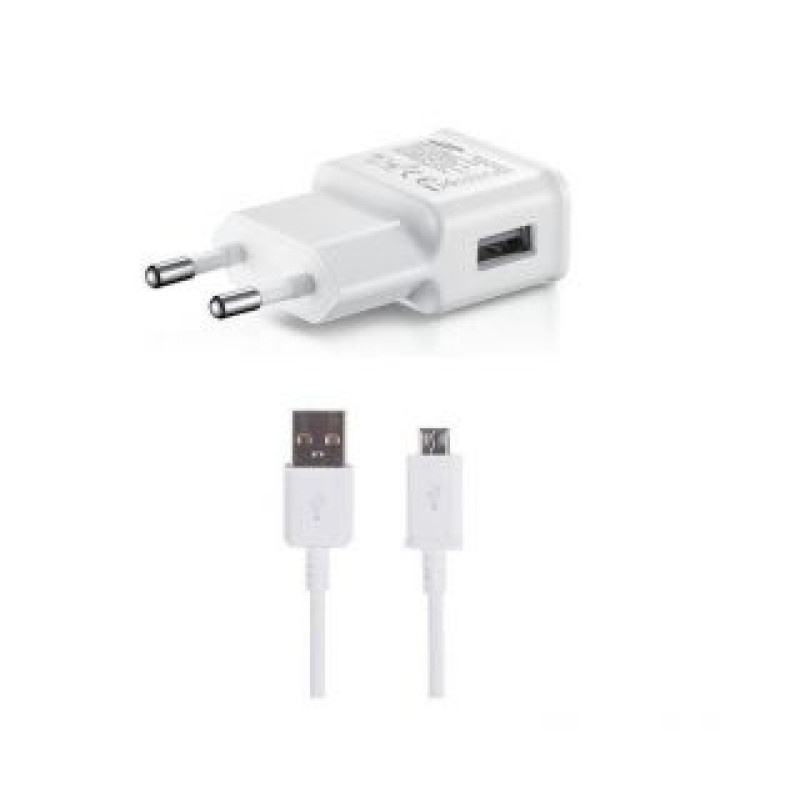 Samsung Adapteris Samsung  EP-TA200EWE + ECB-DU4EWE Samsung 15W Travel Charger + microUSB Data Cable White (OOB Bulk)