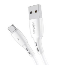 Vipfan Kabelis Vipfan  USB to USB-C cable VFAN Racing X05, 3A, 1m (white)