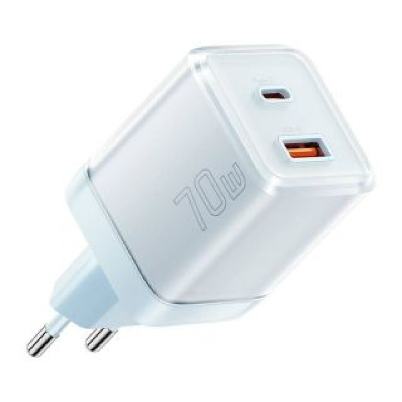 Essager Adapteris Essager  Wall charger Yueqi 70W GaN USB-C + USB-A (blue)