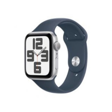 Apple Viedpulksteni Apple  Watch SE GPS 44mm Silver Aluminium Case with Storm Blue Sport Band - S/M