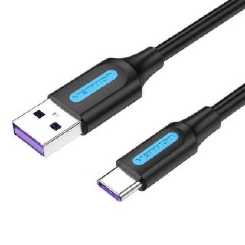 Vention Kabelis Vention  USB 3.0 A to USB-C Cable Vention COZBD 3A 0.5m Black PVC