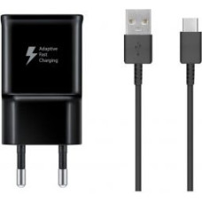 Samsung Adapteris Samsung  EP-TA200EBE + EP-DR140ABE Samsung 15W Travel Charger + USB-C Data Cable Black (OOB Bulk)