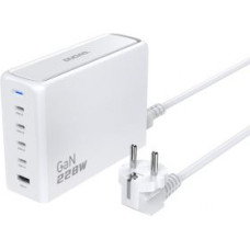 Dudao Adapteris Dudao  Dudao A228EU GaN charger 1x USB-A 4x USB-C PD 228W - white