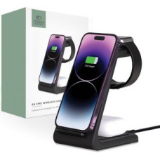 Tech-Protect Adapteris Tech-Protect  Tech-Protect A8 10W inductive charger in the form of a 3-in-1 stand for smartphone / headphones / smartwatch - black