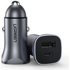 Ugreen Auto lādētāji Ugreen  USB A - USB C Dual-Port Car Charger PD30W+SCP22.5W Grey