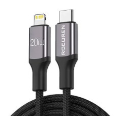 Rocoren Kabelis Rocoren  Fast Charging cable Rocoren USB-C to Lightning Retro Series 1m (grey)