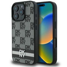 Dkny Cits mobilo telefonu aksesuārs DKNY  DKNY Checkered Pattern & Printed Stripes case for iPhone 16 Pro Max - black