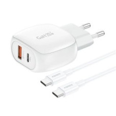 Foneng Adapteris Foneng  Foneng EU41 USB-C+USB-A 20W power charger + USB-C-USB-C cable (white)