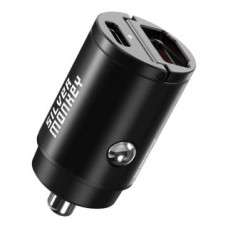 Silver Monkey Adapteris Silver Monkey  Silver Monkey PDQC-CPCT30-SM 30W car charger 1x USB-C PD 1xUSB-A QC - black