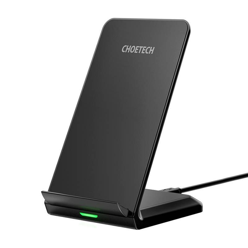 Choetech Bezvadu lādētājs Choetech  Choetech 10W inductive wireless charger with stand (black)