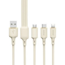 Dudao Cits mobilo telefonu aksesuārs Dudao  Dudao L7SE 3in1 cable USB-A - USB-C / Lightning / micro USB 66W 1.2m - beige