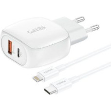 Foneng Adapteris Foneng  Foneng EU41 USB-C+USB-A 20W network charger + USB-C - Lightning cable (white)