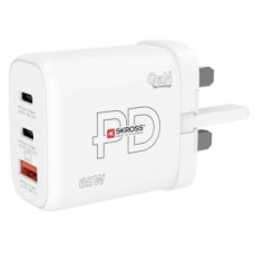 Skross Adapteris Skross  Power Charger 65W PD GaN UK USB charger Indoors Max. output current 3.25 A USB 2.0 port A, USB-C White