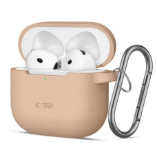 Tech-Protect Maciņš austiņām Tech-Protect Apple AIRPODS 4 CAFFE LATTE SILICONE HOOK Case Pink Sand