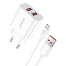 Foneng Adapteris Foneng  Fast charger Foneng 2x USB EU45 + USB Micro cable