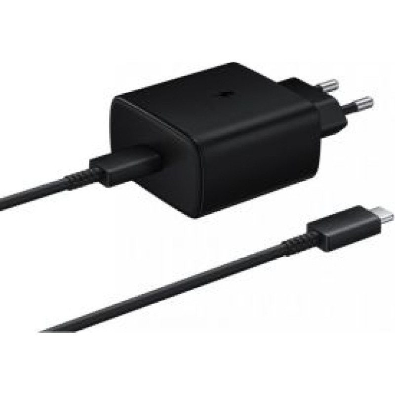 Samsung Adapteris Samsung  EP-TA845EBE + EP-DW767JBE Samsung 45W Travel Charger + USB-C/USB-C Data Cable Black (OOB Bulk)