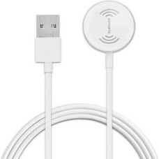 4Smarts Bezvadu lādētājs 4smarts  4smarts Ładowarka indukcyjna VoltBeam Mini dla Apple Watch 1-8/SE z kablem 1m USB-A 2.5W biały/white 462330