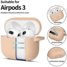 Tech-Protect Cits mobilo telefonu aksesuārs Tech-Protect  Tech-Protect Silicone Hook Case for Apple AirPods 3 - Beige