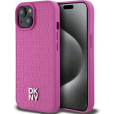 Dkny Cits mobilo telefonu aksesuārs DKNY  DKNY Leather Pattern Metal Logo MagSafe case for iPhone 15 / 14 / 13 - pink