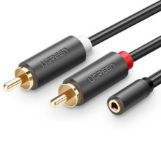 Ugreen Kabelis Ugreen  Ugreen cable audio cable 3.5 mm mini jack (female) - 2RCA (male) 25 cm gray (AV102 10561)