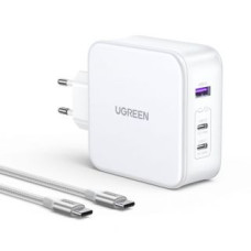 Ugreen Adapteris Ugreen  Ugreen Nexode CD289 GaN network charger USB-A/2xUSB-C 140W + USB-C - USB-C cable 1.5m - white