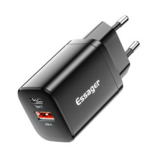 Essager Kabelis Essager  Wall Charger USB-C+USB-A 30W Essager PD+QC (black)