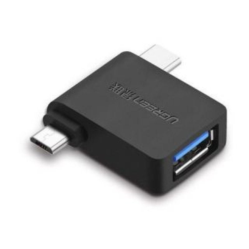 Ugreen Parveidotājs Ugreen  2 in 1 Adapter Micro USB Male + USB Type C Male to USB 3.0 Female Black