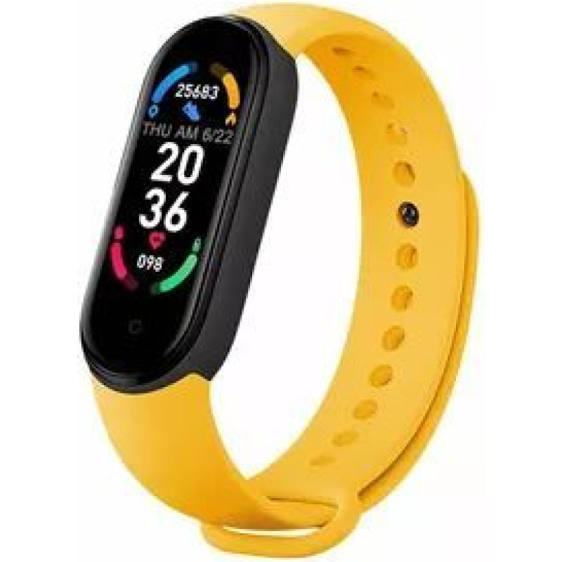 Iwear Viedpulksteni iWear  SM6 Smart Bracelet - Fitness Tracker IP67 with HR&Blood pressure / Social / Sleep monitor Yellow