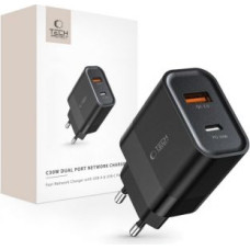 Tech-Protect Adapteris Tech-Protect  Tech-Protect C30W USB-C PD 30W / USB-A QC 3.0 network charger - black