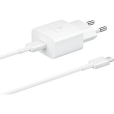 Samsung Adapteris Samsung  Ład. siec. Samsung EP-T1510XW 15W Fast Charge + kabel USB-C/USB-C biały/white