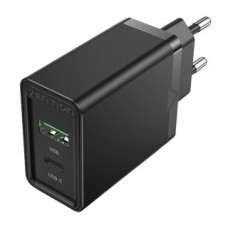 Vention Adapteris Vention  Wall charger EU USB-A(18W) USB-C(20W) Vention FBBB0-EU 2.4A PD3.0 (black)